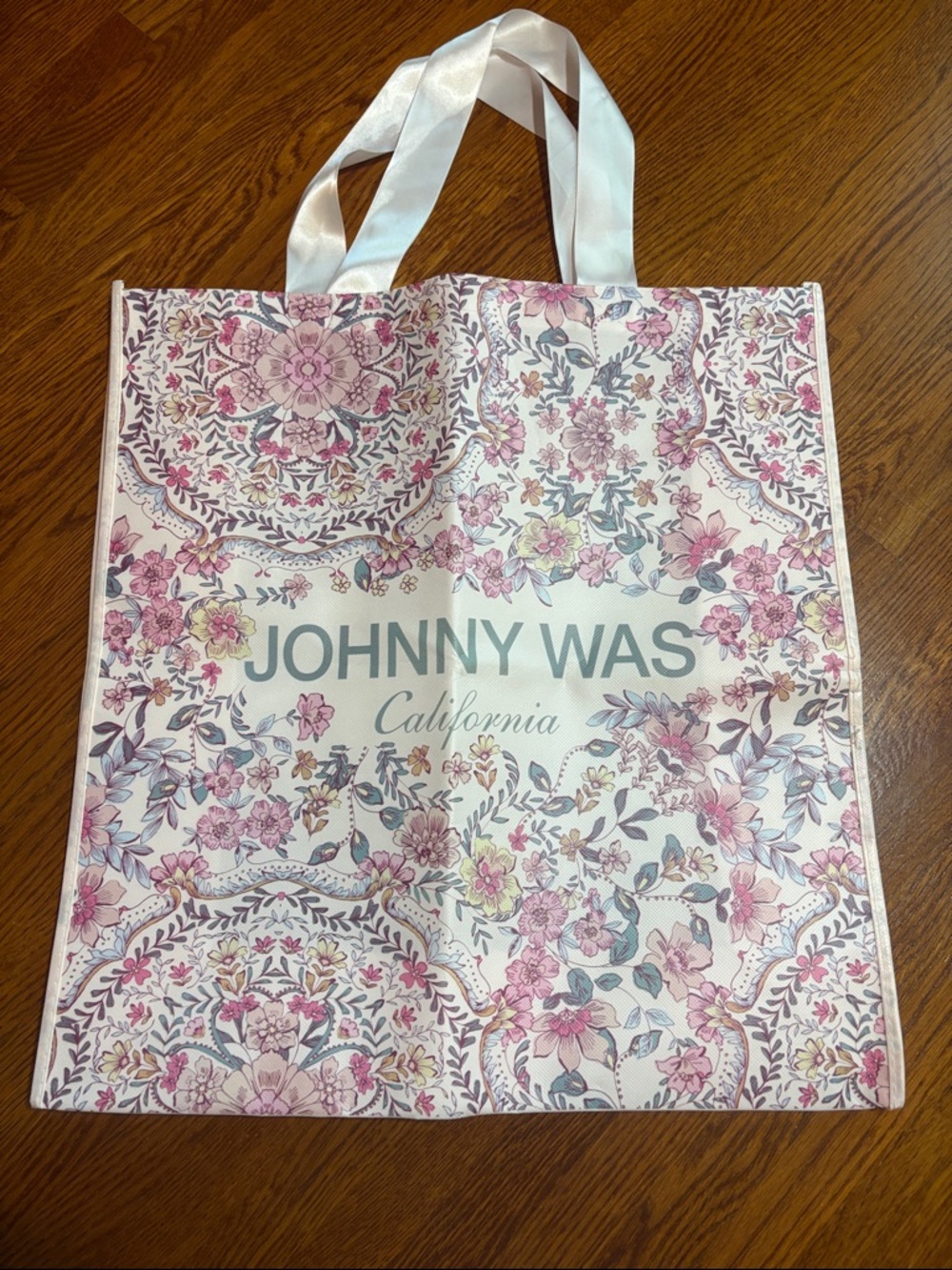 Johnny Was Floral Shopping Tote Ribbon Handles